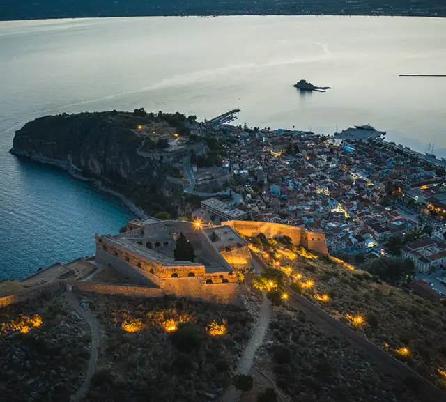 Nafplio's Palamidi Castle at Night