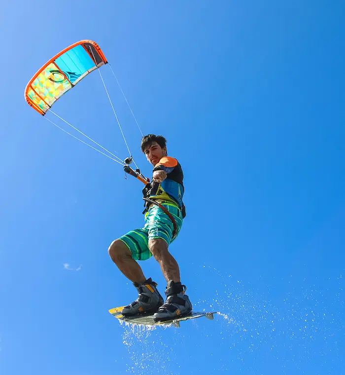 Kitesurfing in Nafplio, Man Flying